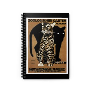 Dierentuin Poster Vintage Notebook Grafiek Spiraal Notebook - Geregeerd Lijn Big Cat Tier Intentie Notebook