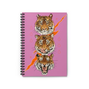 Tiger Power Notes Chart Spiral Notebook - Gelinieerde lijn Big Cat Power Intention Notebook