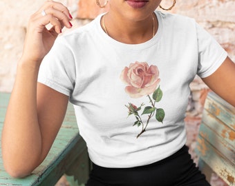 Botanical Rose Shirt Unisex Rose Short Sleeve Tee