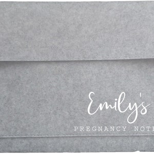 Personalised Maternity Notes Folder / Personalised Pregnancy Notes Folder / Pregnancy File / Baby Shower Gift / Baby Journey Folder / Baby Mums Grey Preg