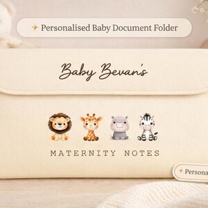 Pregnanacy/Maternity Notes Folder | Hospital Notes | Personalised New Baby | Rainbow Baby | IVF Journey | Document Folder | Cream Folder
