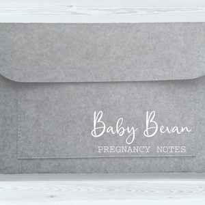 Personalised Maternity Notes Folder / Personalised Pregnancy Notes Folder / Pregnancy File / Baby Shower Gift / Baby Journey Folder / Baby Babies Grey Preg