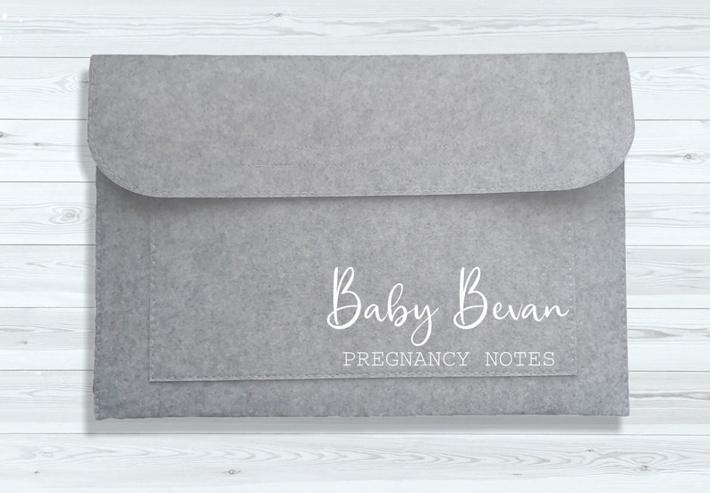 Personalised Maternity Notes Folder / Personalised Pregnancy Notes Folder / Pregnancy File / Baby Shower Gift / Baby Journey Folder / Baby Babies Grey Preg