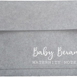 Personalised Maternity Notes Folder / Personalised Pregnancy Notes Folder / Pregnancy File / Baby Shower Gift / Baby Journey Folder / Baby Babies Grey Mat