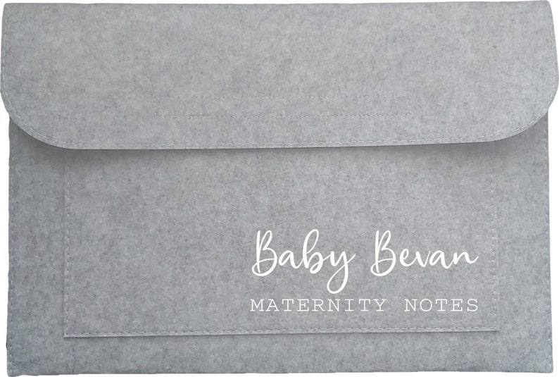 Personalised Maternity Notes Folder / Personalised Pregnancy Notes Folder / Pregnancy File / Baby Shower Gift / Baby Journey Folder / Baby Babies Grey Mat