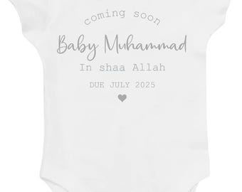 Personalized InshAllah Baby Bodysuit: Custom Name Islamic Baby Grow