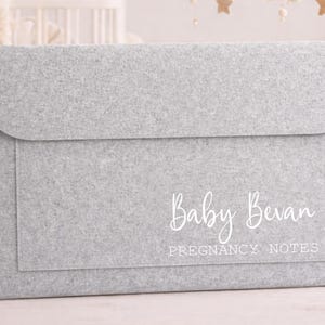 Personalised Pregnancy Notes Folder – Maternity File Gift – New Mum Baby Shower or Christmas Keepsake