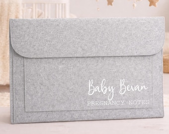 Personalised Pregnancy Notes Folder – Maternity File Gift – New Mum Baby Shower or Christmas Keepsake