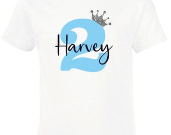 Personalised birthday Tshirt, 1st, 2nd, 3rd, 4th, 5th birthday tee, baby boys top, outfit, gift, present