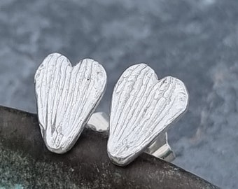 Snowdrop Silver Stud Earring, January Birth Flower, Silver Snowdrops, Flower Studs, Spring Flower, Heart Stud Earrings, Hypoallergenic  Stud