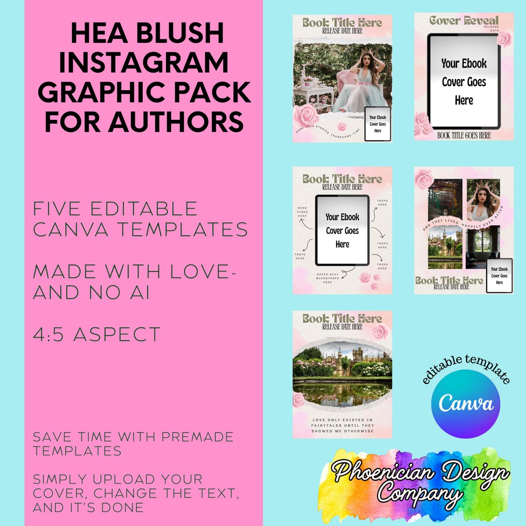 HEA Blush Instagram Graphics Editable Canva Template | Social Media ...