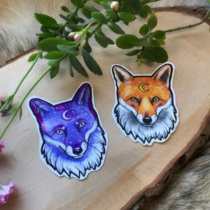 Moon Galaxy Fox Mat 2 Pieces Sticker Pack