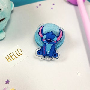 Pin Alien - Clear Acrylic Eco Friendly Pin Badge - Ohana - 30mm rubber clutch