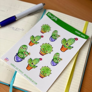 Plannerstickersheet Cactus - Cute Stickers Planner Journal Scrapbooking Agenda - Kawaii Cactus Stickers Small - versiering knutselen hobby