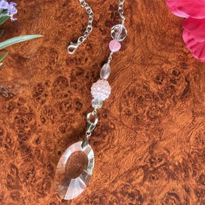 Rearview Mirror Car Charm, Car Decor, Hanging Accessory, Suncatcher, Pink Car Crystal, Valentines Gift, Crystal Car Pendant, Girly Car Charm