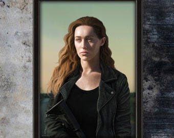 ALICIA CLARK | A3 | Dessin | Impression d'art numérique | Alycia Debnam Carey | Fanart | Portraits | Oeuvre d'art | Craignez les morts-vivants | À l'avant