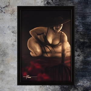 ALCINA DIMITRESCU | DIN A4 | 13x18cm | Zeichnung | Digitaler Kunstdruck | Resident Evil 8 Dorf | Dame D | Dame Dimitrescu | Fanart