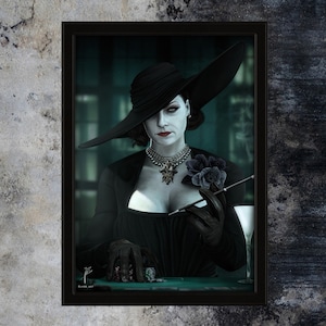 ALCINA DIMITRESCU | DIN A4 | 13x18cm | Zeichnung | Digitaler Kunstdruck | Resident Evil 8 Dorf | Dame D | Fanart | Kunstwerk |