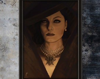 LADY DIMITRESCU | A4 | 13x18cm | Drawing | Resident Evil 8 Village | Lady D | Alcina Dimitrescu | Digital Art Print | Fanart | Artwork