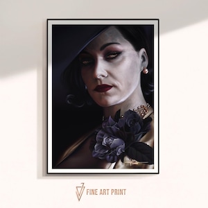 ALCINA DIMITRESCU | Limitierter Fine Art Print | A2 | Zeichnung | Bewohner des Bösen Dorfes | Digitale Kunst | Fanart | Dame Dimitrescu | Hahnemühle