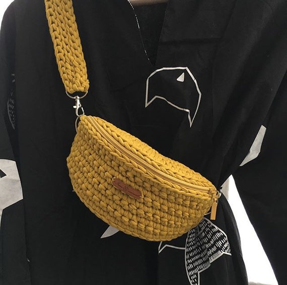 Waist bag crochet crossbody bag Crochet fanny pack Knitted Etsy