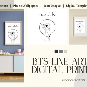 bts digitaler Druck - rm mono - bts rm - rm moonchild - bts Druck - bts Plakat - namjoon Plakat - namjoon Fan Art - Mono Art - kpop Wandkunst