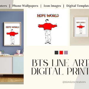 J-Hope Digital Print | BTS Hobi Hope World Poster | K-Pop Wall Art, BTS Fan Art, Printable BTS Poster, Jung Hoseok Artwork