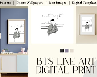 V Digital Print | BTS Taehyung Sweet Night Poster | K-Pop Wall Art, BTS Fan Art, Printable BTS Poster, Kim Taehyung Artwork