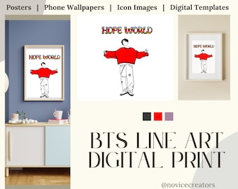 Impresión digital de J-Hope / Póster mundial de BTS Hobi Hope / Arte mural de K-Pop, Fan Art de BTS, Póster imprimible de BTS, Obra de Jung Hoseok