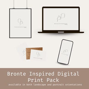 Emily Brontë Quote Prints | Wuthering Heights Literary Wall Art | 2 Printable Quotes, Instant Download, Romantic Book Lover Decor