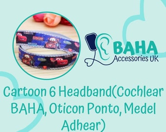 BAHA Accessories UK - Cartoon 6 Headband (Cochlear BAHA, Oticon Ponto & Medel Adhear)