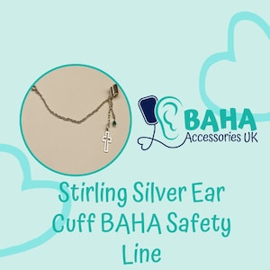Stirling Silver Ear Cuff Chaîne de sécurité BAHA