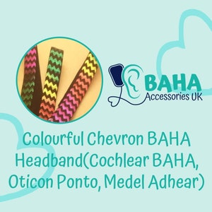 BAHA Accessories UK - Colourful Chevron Headband (Cochlear BAHA, Oticon Ponto & Medel Adhear)