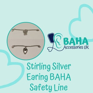 Stirling Silver Earing BAHA Safety Chain