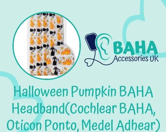 BAHA Accessories UK - Halloween Pumpkin Headband (Cochlear BAHA, Oticon Ponto & Medel Adhear)