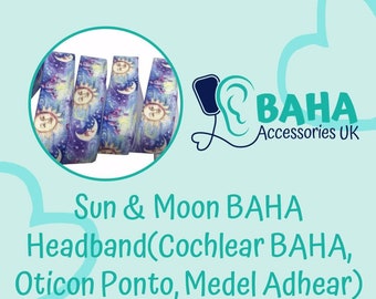 BAHA Accessories UK - Sun and Moon Headband (Cochlear BAHA, Oticon Ponto & Medel Adhear)