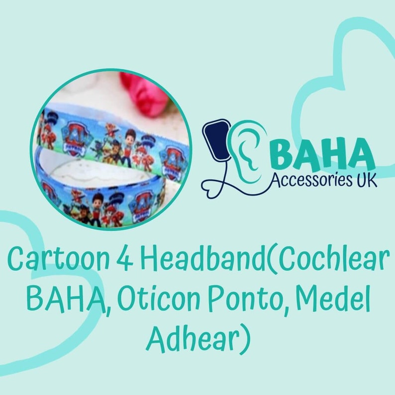 BAHA Accessories UK Cartoon 4 Headband Cochlear BAHA, Oticon Ponto & Medel Adhear image 1