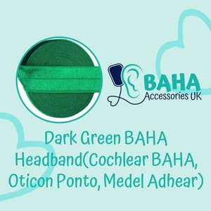 BAHA Accessories UK - Dark Green Headband (Cochlear BAHA, Oticon Ponto & Medel Adhear)