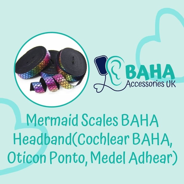 BAHA Accessories - Mermaid Scales Stirnband (Cochlear BAHA, Oticon Ponto & Medel Adhear)