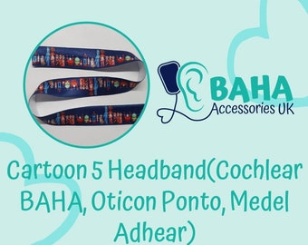 BAHA Accessories UK - Cartoon 5 Headband (Cochlear BAHA, Oticon Ponto & Medel Adhear)