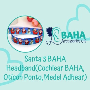 BAHA Accessories UK - Santa 3 Headband (Cochlear BAHA, Oticon Ponto & Medel Adhear)