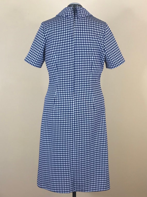 Vintage 1960s 1970s Gingham Plaid Dress XL Women’… - image 6