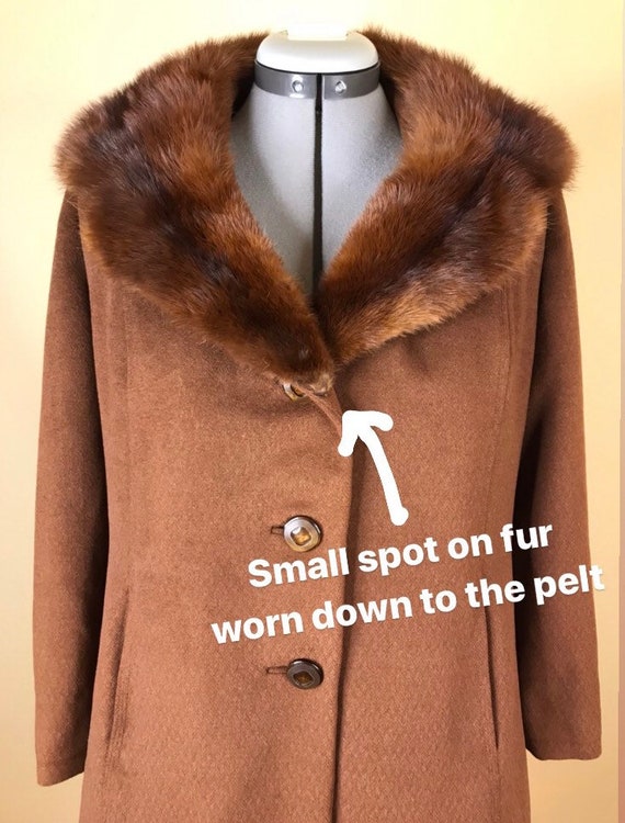 Vintage 1950s 1960s Fox Fur pea Coat Genuine 60s … - image 9