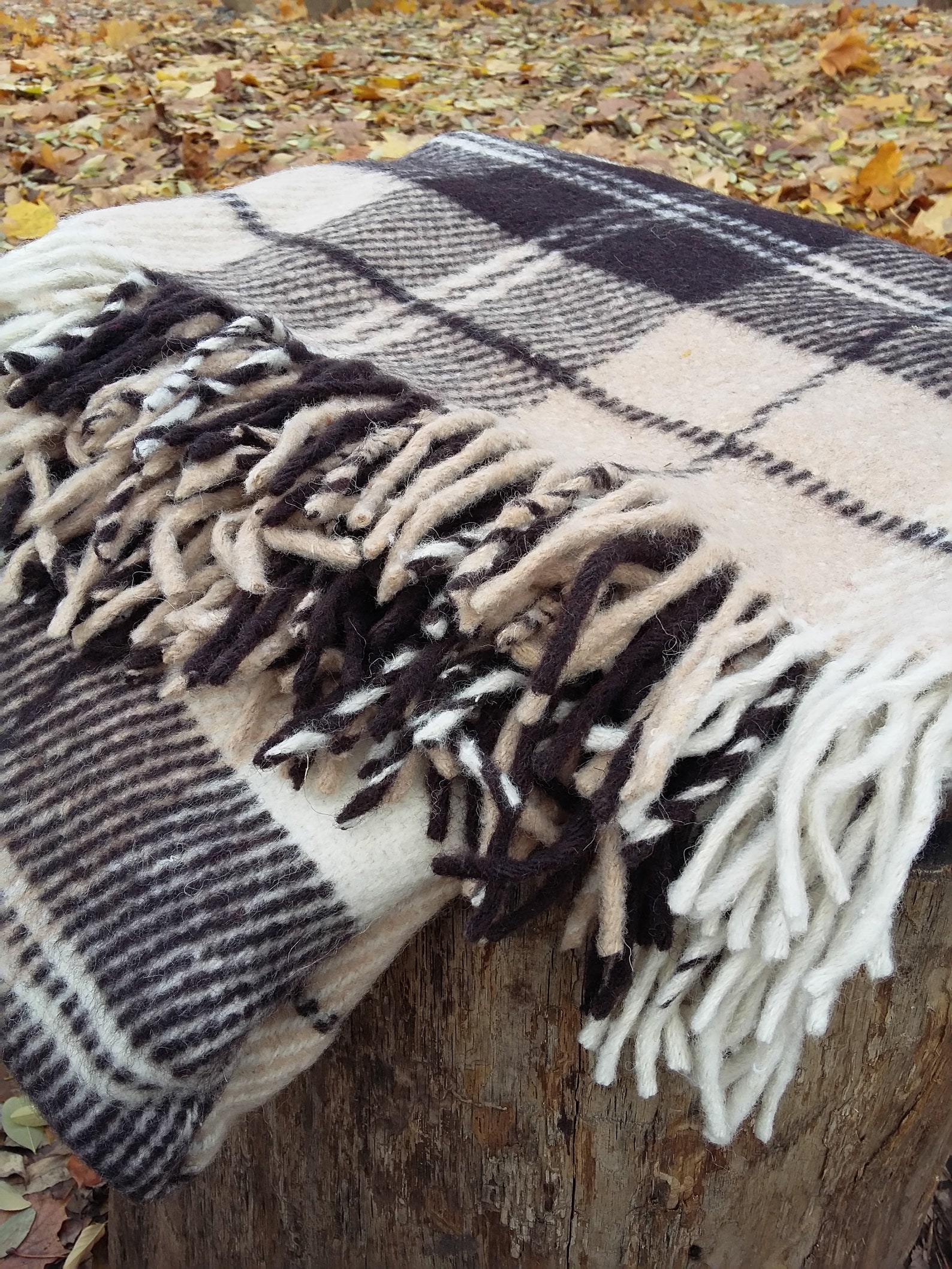 Brown Wool Throw Blanket Plaid 51 x 73/130 cm x Etsy