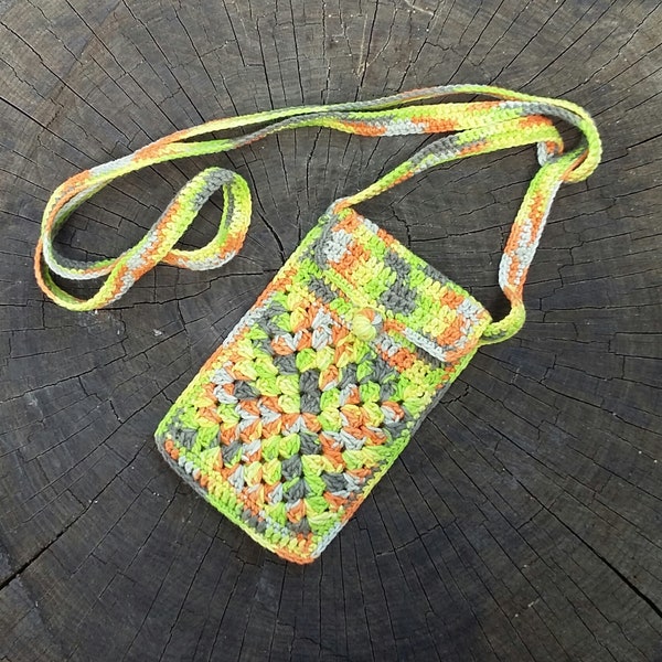 Crochet Mobile Phone Bag Women - Crochet Cell Phone Bag Crossbody Strap - Vegan Bag Shoulder Strap - Hippie Bag Crossbody - Cell Phone Pouch