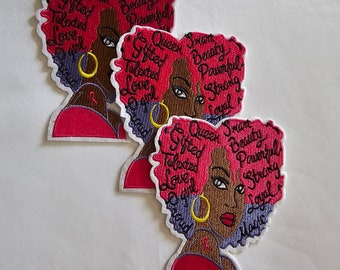 Embroidered Breast Cancer Awareness iron on or sew on patch.
