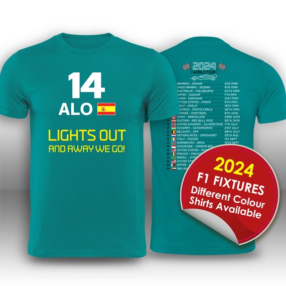 Fernando Alonso 2024 Calendario de carreras Fórmula 1 F1 Camiseta Camiseta  -  España