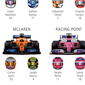 Formula 1 2020 Super Calendar with all Teams and Drivers F1 | Etsy