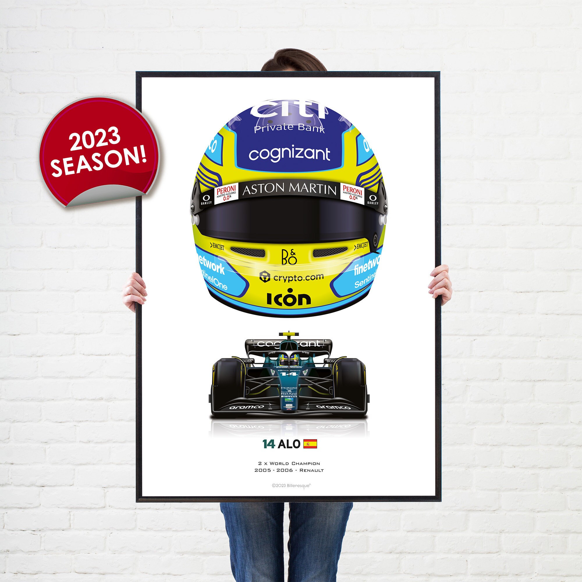 POSTER Fernando ALONSO F1 Helmets Collection 