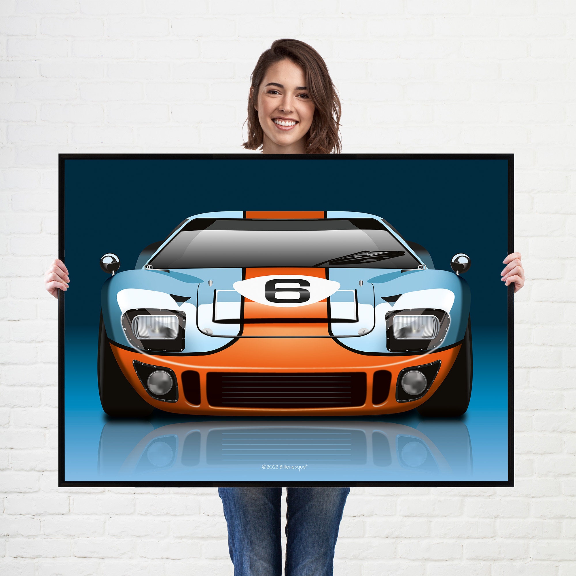 Ford GT40 Print Le Mans Poster Ford GT40 Golf Poster Auto Art